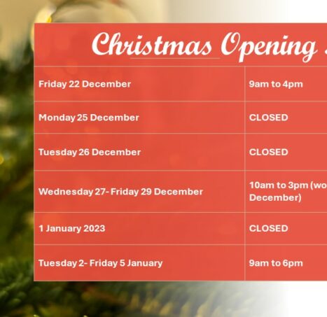 Photo of Christmas Opening Hours