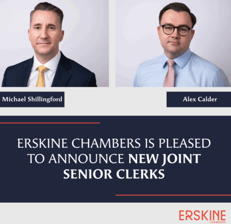 Photo of Michael Shillingford and Alex Calder appointed as Joint Senior Clerks.