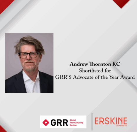 Photo of Andrew Thornton KC Shortlisted for the Global Restructuring Review’s Advocate of the Year Award.