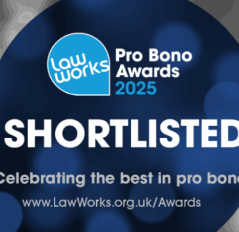 Photo of Matthew Parfitt and Mayer Brown International shortlisted for the Pro Bono Connect Award at this year’s LawWorks Pro Bono Awards.