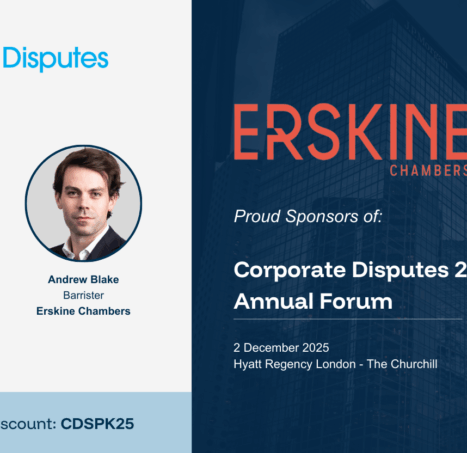 Photo of Erskine Chambers Sponsors the ThoughtLeaders4 Corporate Disputes – 5th Annual Forum