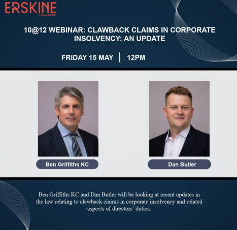 Photo of 10@12 Webinar: Clawback claims in corporate insolvency: an update