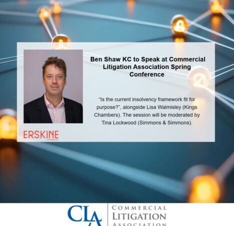 Photo of Ben Shaw KC Speaking at Commercial Litigation Association Spring Conference 2026
