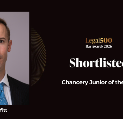 Photo of Matthew Parfitt Shortlisted for the Chancery Junior of the Year award at the Legal 500 UK Bar Awards 2026