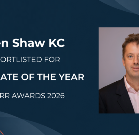 Photo of Ben Shaw KC shortlisted for Advocate of the Year at the GRR Awards 2026