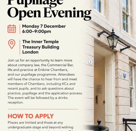 Photo of Erskine Chambers Pupillage Open Evening
